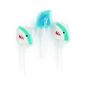 Fun Express Shark Suckers, Heads and Fins Shapes - 12 Individually Wrapped Candy Lollipops - Baby, Jawsome Shark and Sea Birthday Party Supplies - VBS Vacation Bible School Supplies/Decor