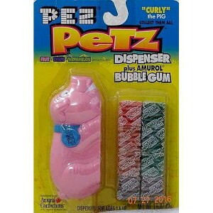 Pez PETZ CURLY the PIG ouK fBXyT[ ouKt - ViHꖧpbP[W Pez PETZ CURLY the PIG Bubble Gum Dispenser with Bubble Gum-New in Factory Sealed Pack