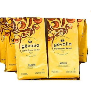 6 pbN - Gevalia Kaffe gfBVi }Ch [Xg OEh R[q[A12 IX (340g) PACK OF 6 - Gevalia Kaffe Traditional Mild Roast Ground Coffee, 12 OZ (340g)