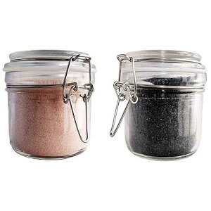 Gourmet Himalayan & Hawaiian Black Lava Sea Salt Gift Set (Ground Fine - 8oz Each) in Reusable Airtight 8oz Chefs Spice Jars - Kosher and non-GMO - Premier Salt's Premium Sea Salt Collection The Premier Salt Company