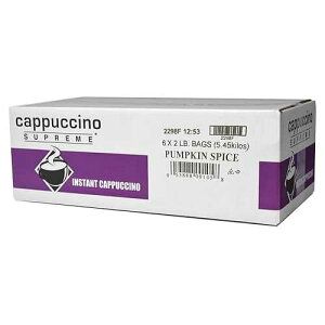 Jv`[m Xv[ 6 x 2 |h obO pvL XpCX CX^g Jv`[m ~bNX Cappuccino Supreme 6 x 2 lb bags Pumpkin Spice Instant Cappuccino Mix