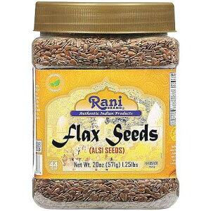 Rani Brand Authentic Indian Products Rani Flax Seeds Whole Raw (Alsi, Linum usitatissimum) 20oz (1.25lbs) 567g PET Jar ~ All Natural | Gluten Friendly | Non-GMO | Vegan | Indian Origin