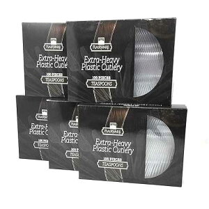 Fineline Settings GNXgwr[ Jg[ eB[Xv[ 500 ANAB5x 100 pbN (pbP[WfUC͈قȂꍇ܂) Fineline Settings 500-Piece Extra Heavy Cutlery Teaspoons, Clear. 5x 100 