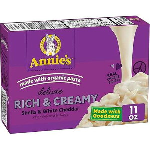 Anniefs Annie's Deluxe Macaroni and Cheese with Organic Pasta, Real White Cheddar Cheese and Shells, 11 oz