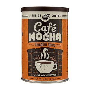 Fireside Coffee Cafe Pumpkin Spice Mocha Instant Flavored Coffee 8 Ounce Canister