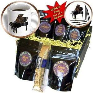 3dRose �O�����h �s�A�m �R�[�q�[ �M�t�g �o�X�P�b�g�A�}���` 3dRose Grand Piano Coffee Gift Basket, Multi