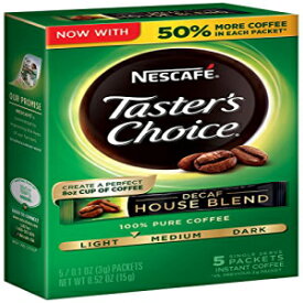 ネスカフェ テイスターズチョイス デカフェ 5本 ハウスブレンド インスタントコーヒー シングルサーブスティック、0.52オンス Nescafe Taster's Choice Decaf 5 Piece House Blend Instant Coffee Single Serve Sticks, 0.52 oz