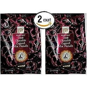 TJ's Trader Joe's Dark Chocolate Covered Mini Pretzels NET WT. 12 Oz (340g) (Pack of 2)