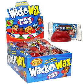 ワックス リップ キャンディ、チェリー味 24 個 (12 オンス) Wack-o-wax Wax Lips Candy, Cherry flavor 24 pk.(12oz)