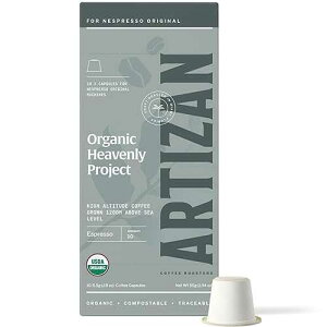 Artizan Coffee Roasters Organic Coffee Capsules for Nespresso Original Machines Heavenly Project High Altitude Espresso Blend Non-GMO Fair Trade Kosher Mycotoxin & Pesticide Free (20 Pods)