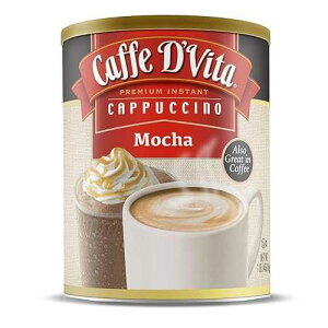 Caffe D'Vita Caffe D Vita Mocha Cappuccino Mix - Mocha Powder Mix, Instant Cappuccino Mix, Gluten Free, No Cholesterol, No Hydrogenated Oils, No Trans Fat, 99% Caffeine Free, Mocha Mix - 16 Oz Can, 6-Pack