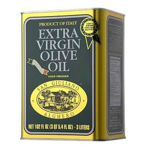 Polyphenol Rich Extra Virgin Olive Oil By San Giuliano, Pure 100% Italian EVOO From Italy, Light Cold Pressed Olive Oil For Cooking, Sustainability Farmed and Non-GMO Certified, 3 Liter Tin