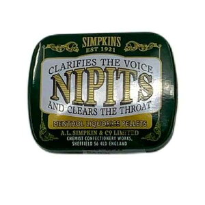 VvLX \[ RX ybg - `IȂَq 12g Nipits Simpkins Menthol Liquorice Pellets - Traditional Sweets Tin 12g