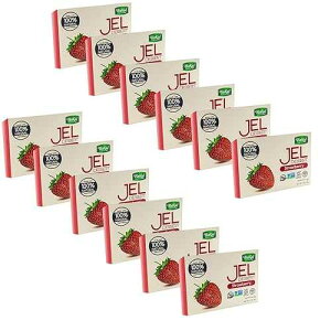 Bakol Jel Dessert - All Natural Vegan Dessert Mix - Kosher - Halal - No Artificial Sweeteners Flavors or Colors - Strawberry Flavor (PACK OF 12)
