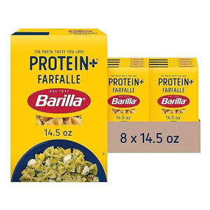BARILLA Protein+ (Plus) Farfalle Pasta, 14.5 Ounce (Pack of 8) - plant based pasta - Made from Lentils, Chickpeas & Peas - Non-GMO, Kosher Certified and Vegan