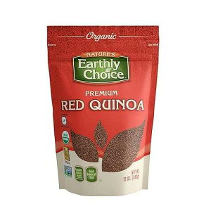 Nature's Earthly Choice Organic Premium Red Quinoa, Complete Protein, Good Source of Fiber, Whole Grain, Kosher, USDA Certified Organic, Gluten Free & Non-GMO, 12 Ounce (Pack of 6)