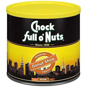 Chock Full o' Nuts Chock Full o Nuts Donut Shop Roast, Medium Roast Ground Coffee Gourmet Arabica Coffee Beans Smooth, Full-Bodied and Rich Coffee (23 Oz. Can)