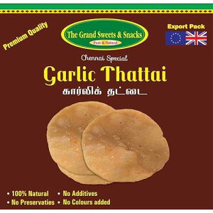 �U �O�����h �X�C�[�c&�X�i�b�N �K�[���b�N�T�b�^�C 170�O���� The Grand Sweets & Snacks Garlic Thattai - 170 Grams