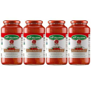 La San Marzano Roasted Garlic Sauce, 24 oz, Pasta Sauce Made in Italy, All Purpose Tomato Premium Quality, All Natural, Mediterranean Diet, Non GMO, Vegan, Gluten Free