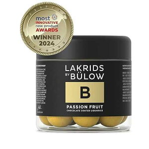 LAKRIDS BY BULOW - B - Passion Fruit - 4.4 oz - Chocolate Coated Gourmet Licorice - Authentic Scandinavian Candy Produced in Denmark
