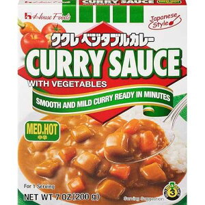 �n�E�X�H�i ��ؓ���J���[�\�[�X�A���h�A7�I���X���i10�p�b�N�j House Foods Curry Sauce with Vegetables, Medium Hot, 7 Ounce Boxes (Pack of 10)