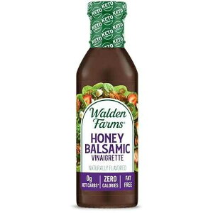 Walden Farms Honey Balsamic Vinaigrette - Calorie-Free, Gluten-Free, Low Carb, Keto-Friendly, Vegan, Sugar-Free, Dressing with Sweet Honey & Balsamic Flavor, (12 oz Bottle)