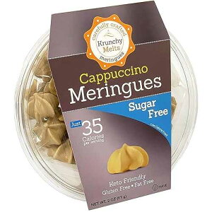 Krunchy Melts Original Sugar Free Meringue Cookies Sugar Free Cappuccino Flavor Only 35 Calories Per Serving Fat Free, Gluten Free, Dairy Free Keto Friendly Zero Net Carbs (2 Oz)
