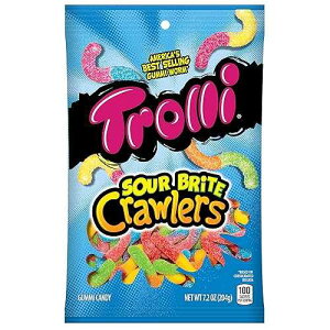 Trolli Sour Brite Crawlers O~LfBA7.2 IXobOA12 pbN Trolli Sour Brite Crawlers Gummy Candy, 7.2 Ounce Bag, Pack of 12