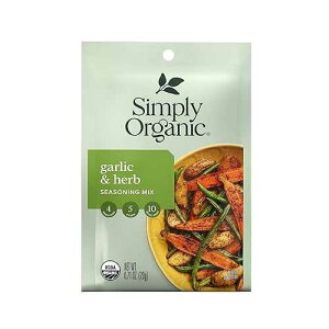 Simply Organic Garlic & Herb Vegetable Seasoning Mix, Certified Organic, Vegan 0.71 oz Pack of 12