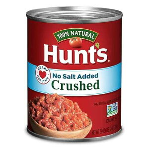 Hunt's クラッシュトマト 食塩無添加、ケトフレンドリー、28 オンス Hunt's Crushed Tomatoes No Salt Added, Keto Friendly, 28 oz