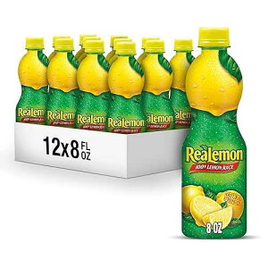 Mott's ReaLemon 100% Lemon Juice, 8 fl oz bottle (Pack of 12), Made with Lemon Juice from Concentrate, Gluten-Free, Sodium Free, Perfect Mixer to add to Cocktails and Marinades