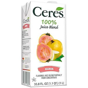 Ceres 100% All Natural Pure Fruit Juice Blend, Guava - Gluten Free, Rich in Vitamin C, No Added Sugar or Preservatives, Cholesterol Free - 33.8 FL OZ (Pack of 12)