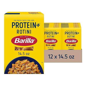 BARILLA Protein+ (Plus) Rotini Pasta, 14.5 Ounce (Pack of 12) - plant based pasta - Made from Lentils, Chickpeas & Peas - Non-GMO, Kosher Certified and Vegan