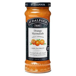 St. Dalfour Orange Mermelade Fruit Spread - 10oz - 100% from Fruit, No Artificial Ingredients, Non GMO, No Cane Sugars, All Natural, Made in France