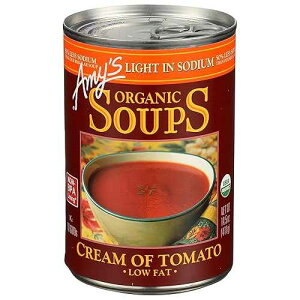 Amy's Amy s Soup, Cream of Tomato Soup, Gluten Free, Light in Sodium and Low Fat, Made With Sun-Ripened Tomatoes, Canned Soup, 14.5 Oz