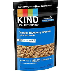 KIND wV[OCNX^[AmOm[oju[x[AveC10gAOet[A11IXi1pbNj KIND Healthy Grains Clusters, Vanilla Blueberry with Flax Seeds Granola, 10g
