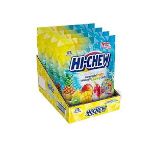 HI-CHEW Tropical Mix, Bulk 3 Pound, 4 Stand Up Pouches, 12.7oz each Kiwi Pineapple Mango Dragon Fruit Unique Fun Soft & Chewy Taffy Candy Immensely Juicy Fruit Flavors Individually Wrapped
