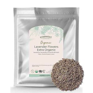 ????? ????? ??? ?? ??? ? ???? ??, 453?? Starwest Botanicals Dried Lavender Flowers Extra Organic - Edible Loose Lavender Buds for Tea, Drinks, Baking, & Cooking, Certified Kosher Herb, Non-GM
