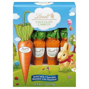 Lindt Chocolate Carrots, Solid Milk Chocolate Easter Candy Blended with Hazelnut, 1.9 Oz Box