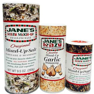 Jane's Krazy Mixed-Up Seasonings X[p[oh - 3 i - /RVE/K[bN Jane's Krazy Mixed-Up Seasonings Super Bundle- 3 Items - Salt / Pepper / Garlic