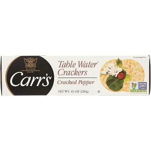 Carr's Table �E�H�[�^�[�N���b�J�[�A�Ђъ���y�b�p�[�A4.25�I���X Carr's Table Water Crackers, Cracked Pepper, 4.25 Oz