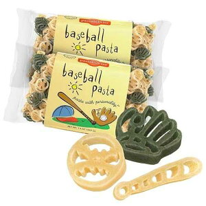 Pastabilities Fun Shaped Pasta for Kids - Baseball - Fun Glove, Ball, and Bat Sport Theme, Non-GMO Natural Wheat and Vegetable Pasta, All-Natural, Kosher Certified, Made in the USA, (2 Pack, 14 Oz)