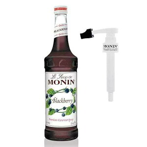 Monin - Blackberry Syrup with Monin BPA Free Pump, Boxed, Soft and Succulent, Great for Cocktails, Lemonades, and Sodas, Gluten-Free, Non-GMO (750 ml)