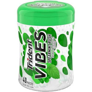 Trident Vibes VK[t[KAXyA~gbVt[o[A1 Jbv (v 40 ) Trident Vibes Sugar Free Gum, Spearmint Rush Flavor, 1 Go-Cup (40 Pieces Total)