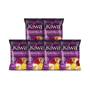 Kiwa Healthy Real Veggie Chips - Vegetable Snacks for Kids & Adults - Exotic Chips with Plantain, Beet, Parsnip, Cassava, Sweet Potato - Gluten-Free & Non-GMO (6 Individual Snacks Pack)