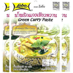 {^CO[J[y[Xg - MSGsgpAۑsgpAFsgp (3pbN) Lobo Thai Green Curry Paste - No MSG, No Preservatives, No Artificial Colors (Pack of 3)