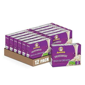 Anniefs Annie's Deluxe Macaroni and Cheese with Organic Pasta, Real White Cheddar Cheese and Shells, 11 oz (Pack of 12)