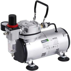 TIMBERTECH Airbrush Compressor AS18-2, Basic Mini Compressor, 4 Bar/Auto Stop for Hobby t Body Tattoo Cake Decoration Model ting Automotive Graphic Make-up