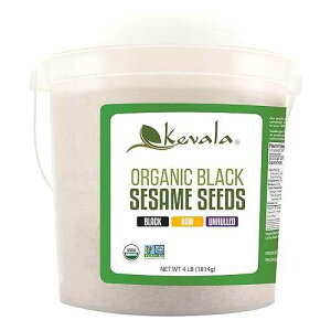 Kevala Organic Raw Black Sesame Seeds ? Unhulled, Gluten Free, Good for Baking and Cooking, Kosher, Non-GMO, Vegan, USDA Certified, Bulk Size, 4 lb Kevala Organic Raw Black Sesame Seeds Unhulled, Gluten Free, Go