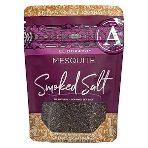SaltWorks Artisan Salt Company El Dorado Mesquite Smoked Sea Salt, Zip-Top Pouch, 4 Ounce